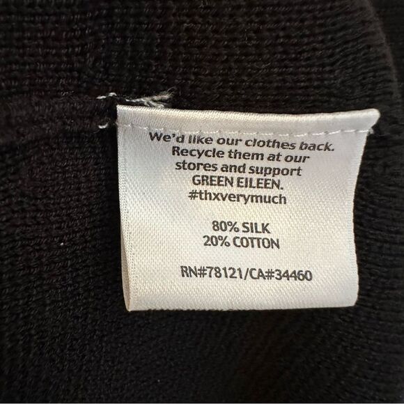 Eileen Fisher Interlock Knit Funnel Neck Silk Cotton Jacket Black Size Small - Picture 7 of 8
